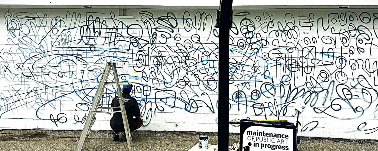Ambleside Skatepark Mural - progress